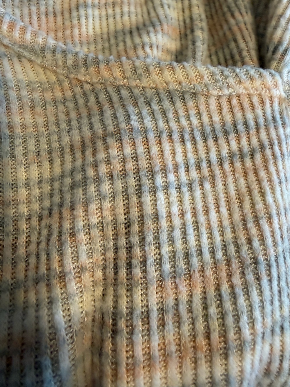 Madewell Marled Wrap-Front Long-Sleeve Top in Beige and Light Blue - Picture 5 of 8